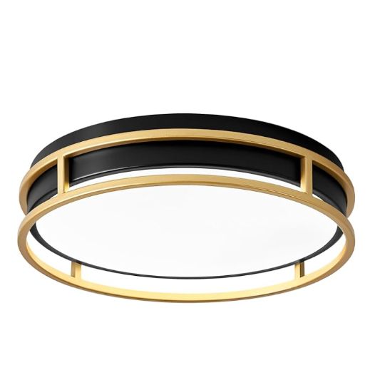 Modern LED Flush Mount Ceiling Light Fixture, Black and Gold Ceiling Light, Hallway Lighting Ceiling Lamp for Bedroom, Laundry Room, Kitchen, Entry, Bathroom, Foyer (12.6in)
