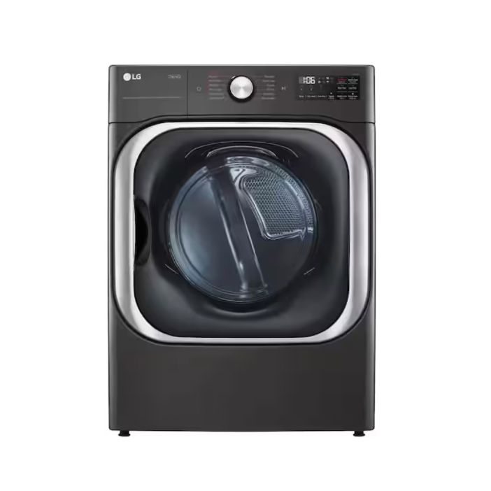 9.0 cu. ft. Vented SMART Stackable Electric Dryer in Black Steel with TurboSteam and Sensor Dry Technology