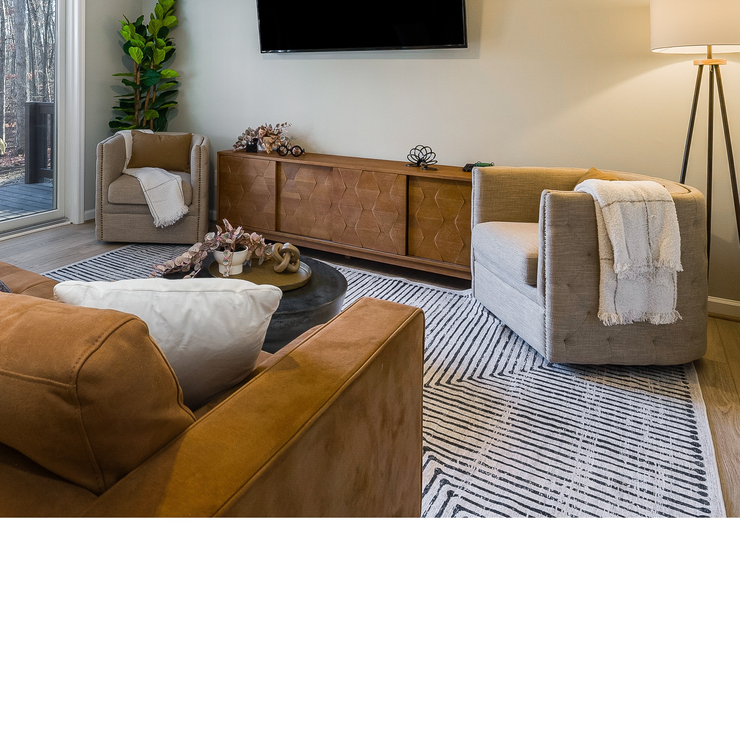 Bloom Rugs Caria Washable Non-Slip 8x10 Rug - Ivory/Black Striped Area Rug for Living Room, Bedroom, Dining Room, and Kitchen - Exact Size: 7'8" x 10'