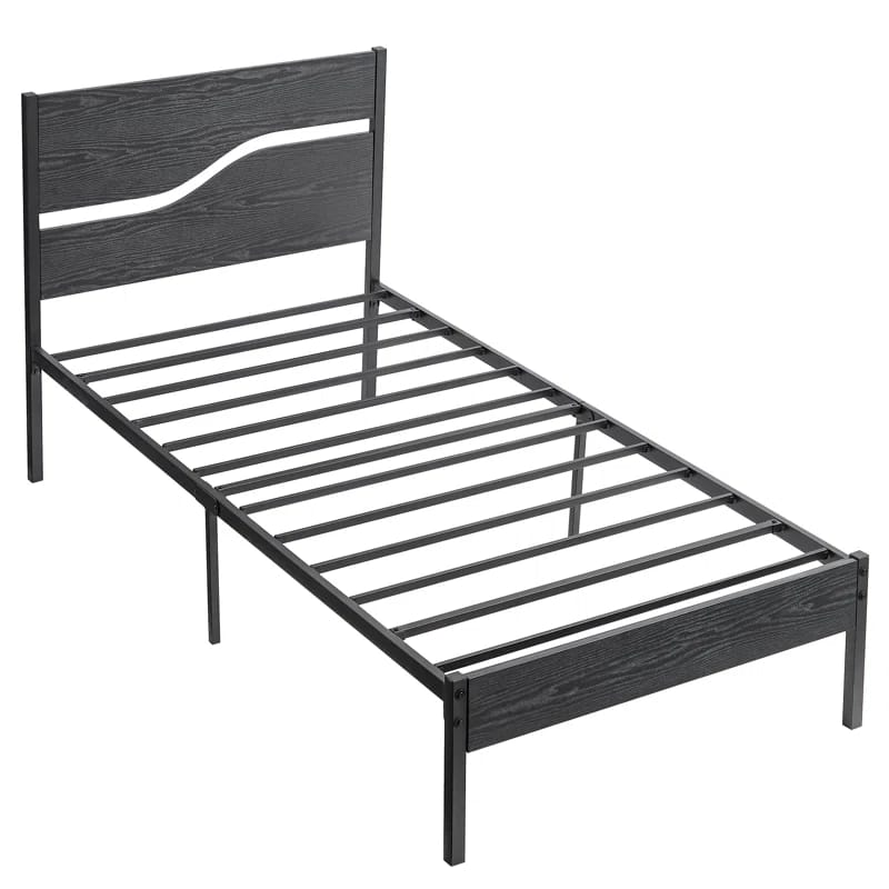 Kempst Platform Bed Frame with Wood Headboard and Footboard, Mattress Foundation, No Box Spring Needed