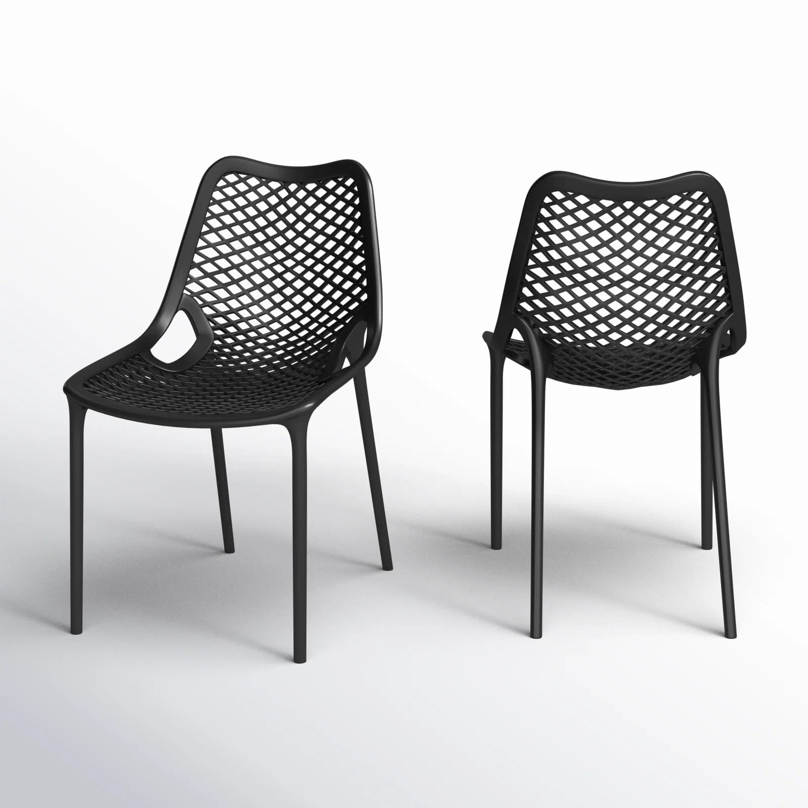 Farrah Outdoor Stacking Dining Side Chair (Set of 2)
