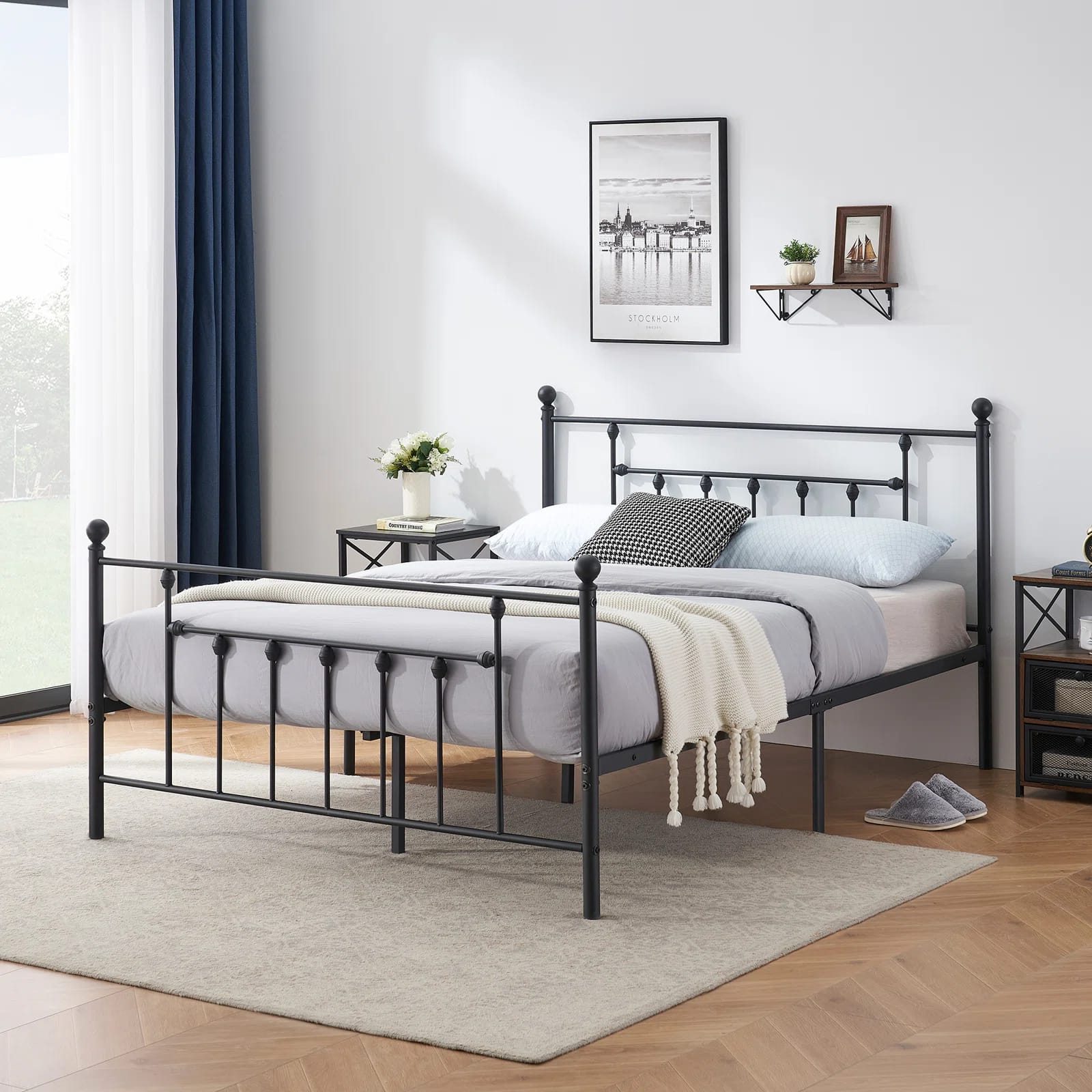Kempst 42.9'' Steel Bed Frame