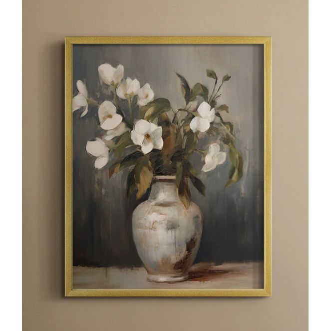 Vintage Floral Print XXII Framed Print - Solid Wood