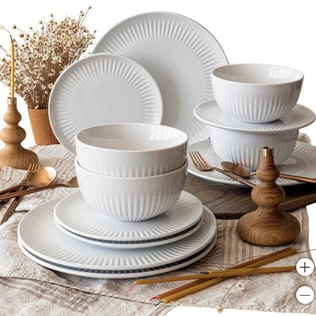 Over&back 12-piece Porcelain Dinnerware Set