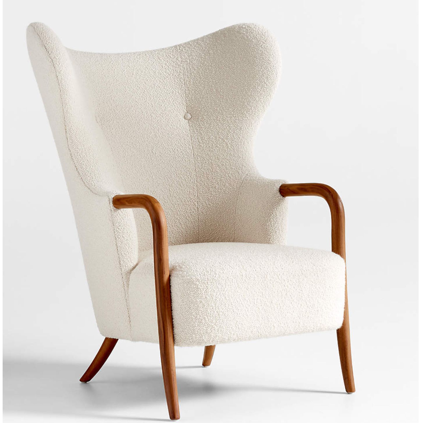 Laso White Boucle Accent Chair