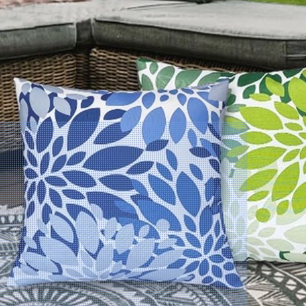 Jmgbird 18×18 Inch Outdoor Lumbar Pillows Pack Of 2 Colors Waterproof Throw Pillows With Insert Rectangular Decorative Garden Cushion For Home Furniture Patio Coach Sofa : Patio