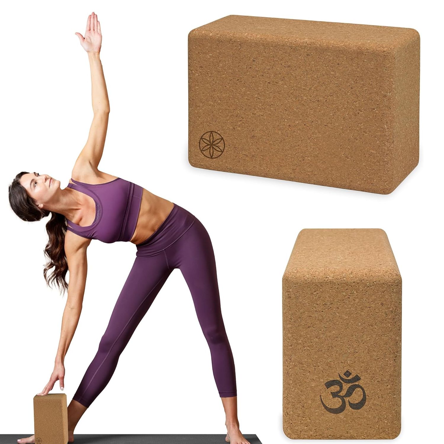 Gaiam Cork Yoga Block – 4x6x9 Inch