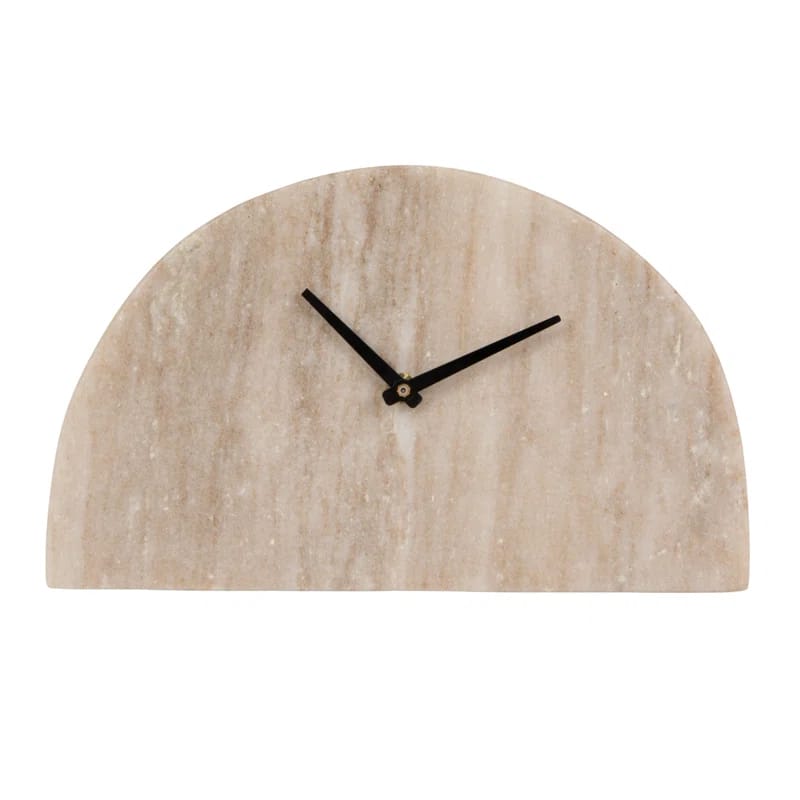 Maurelle Decorative Half Moon Marble Mantel Clock