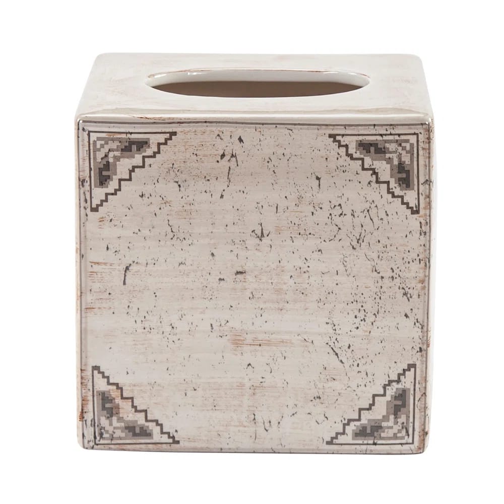 Dakota Ceramic Aztec Print Southwestern Rustic Farmhouse Tissue Box Cover
