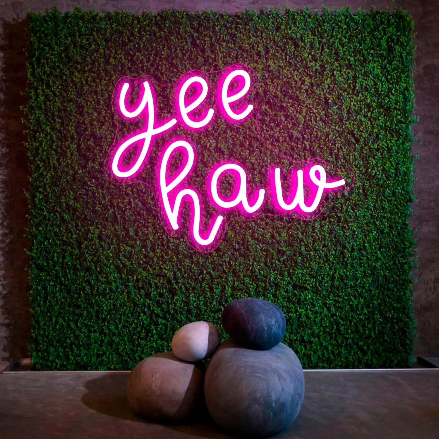 Yee Haw Neon Sign Dimmable Cowboy Neon Signs For Wall Decor Pink Cowgirl Led Usb Light Up Sign For Bedroom Living Room Home Bar Club Party Western Wall Decor