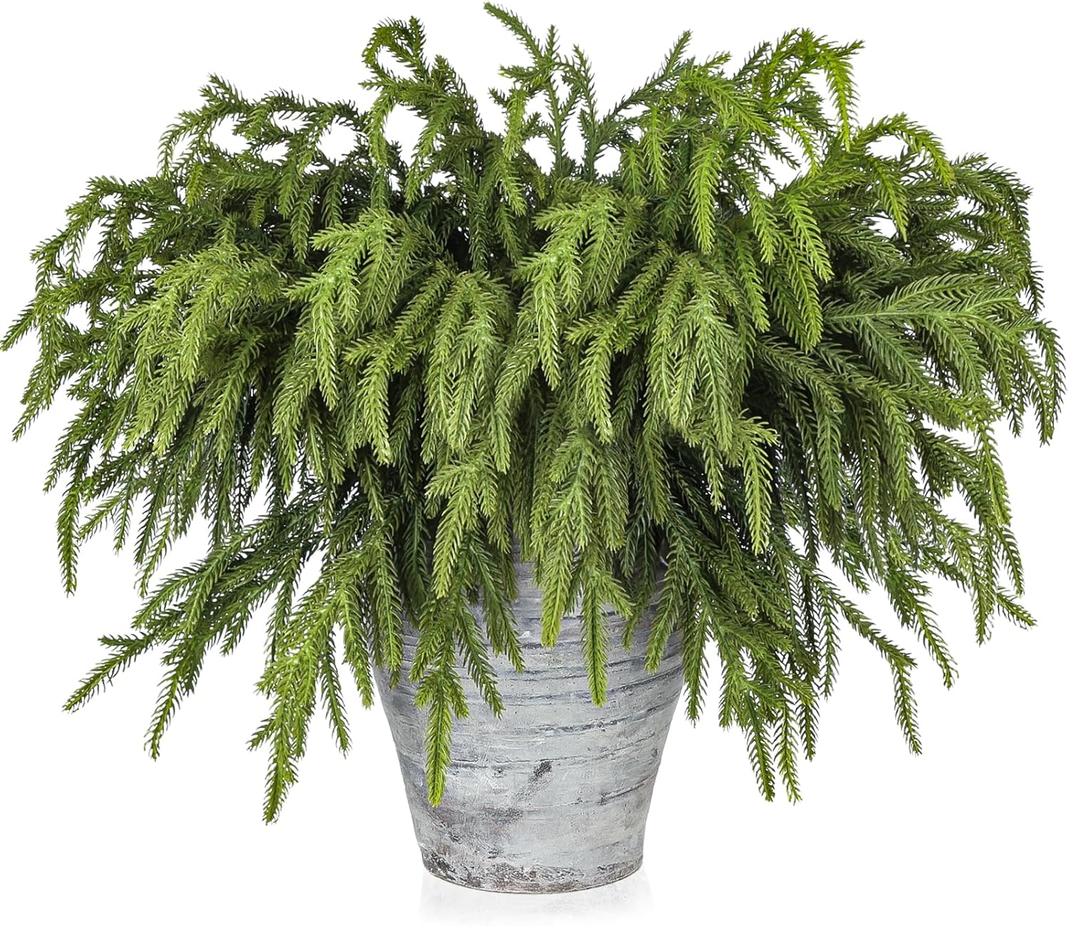 Artgar 12 Pcs Pine Branches - 18 Inch Artificial Green Pine Stem - Real Touch Christmas Greenery Pines Branches for DIY Flower Arrangement Home Indoor Christmas Decor