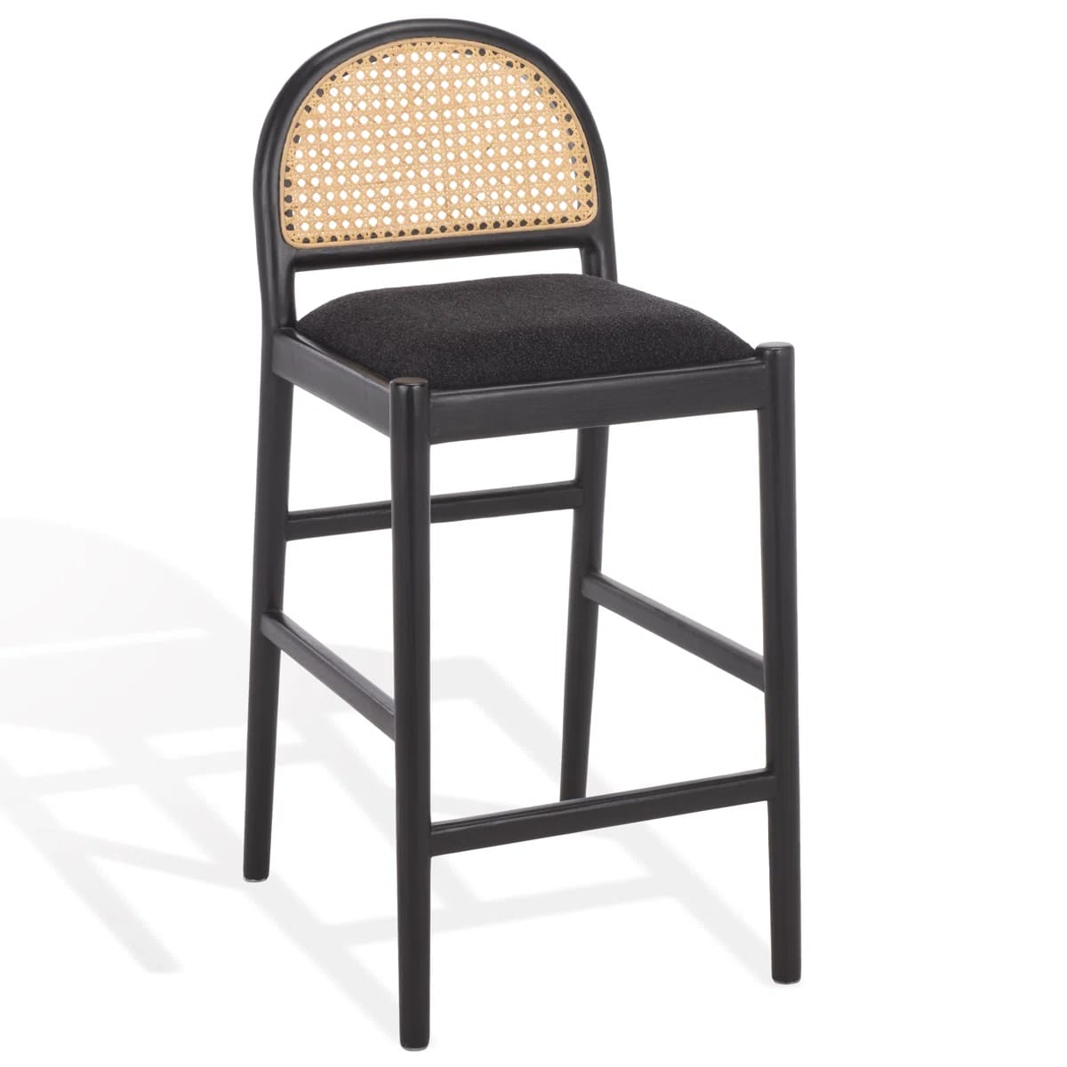 Ottavia Rattan And Leather Counter Stool
