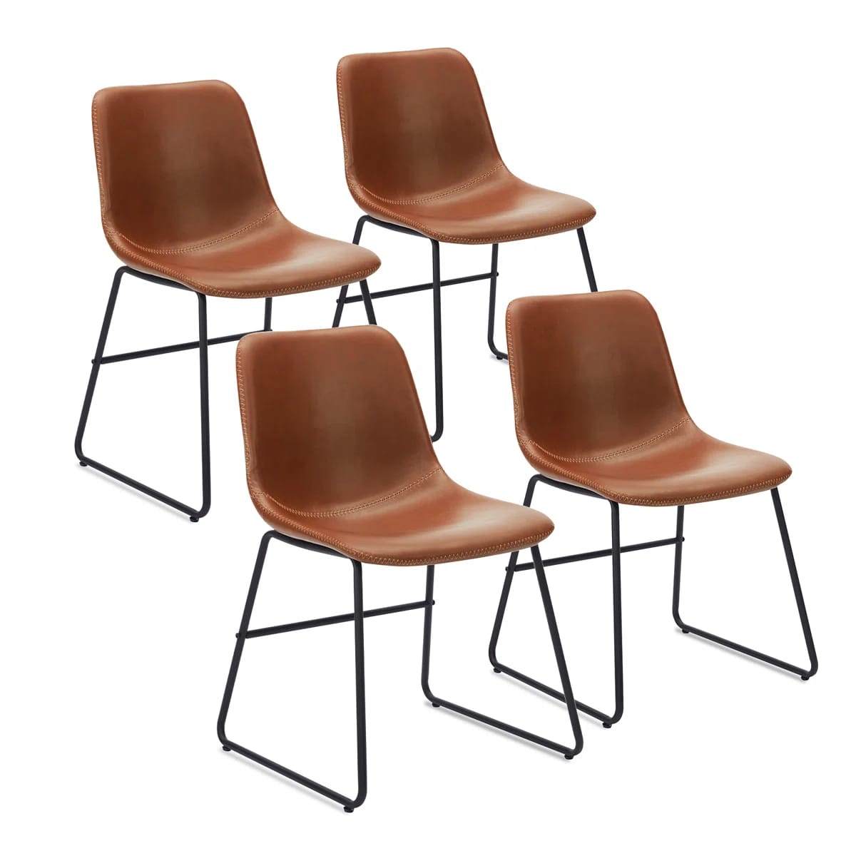 Ipke Faux Leather Upholstered Dining Chair (Set of 4)