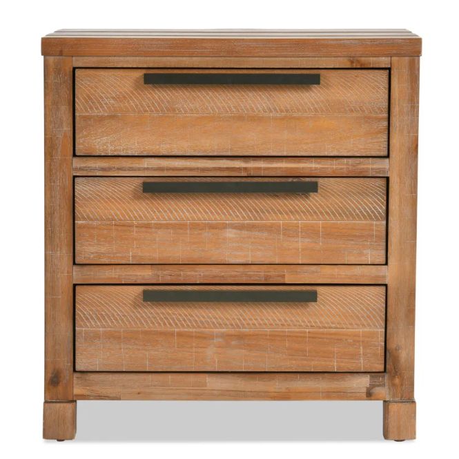 Canyon Light Oak 3 Drawer Nightstand