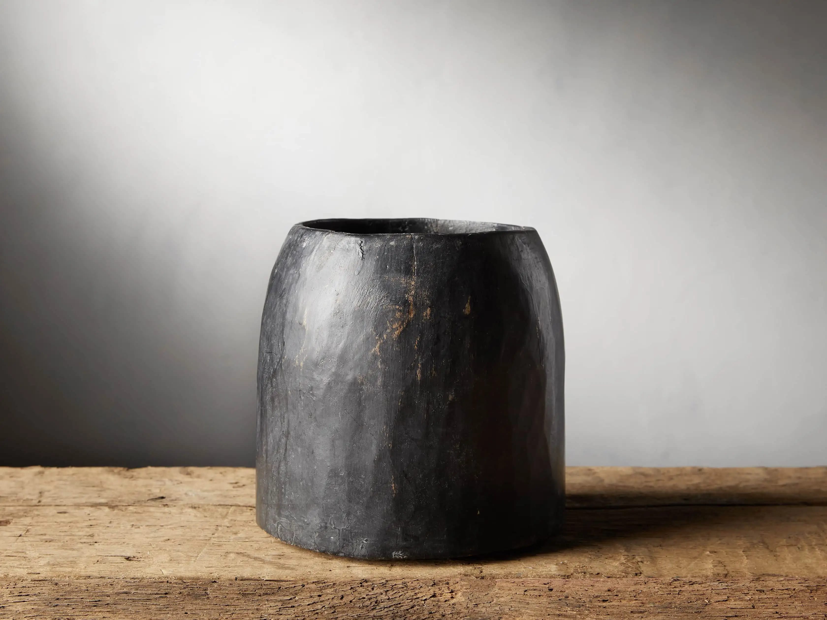 Reclaimed Wood Vessel in Black