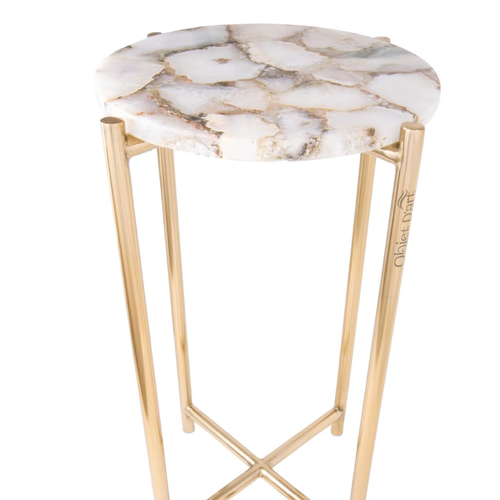 Small Round Gold Side Table