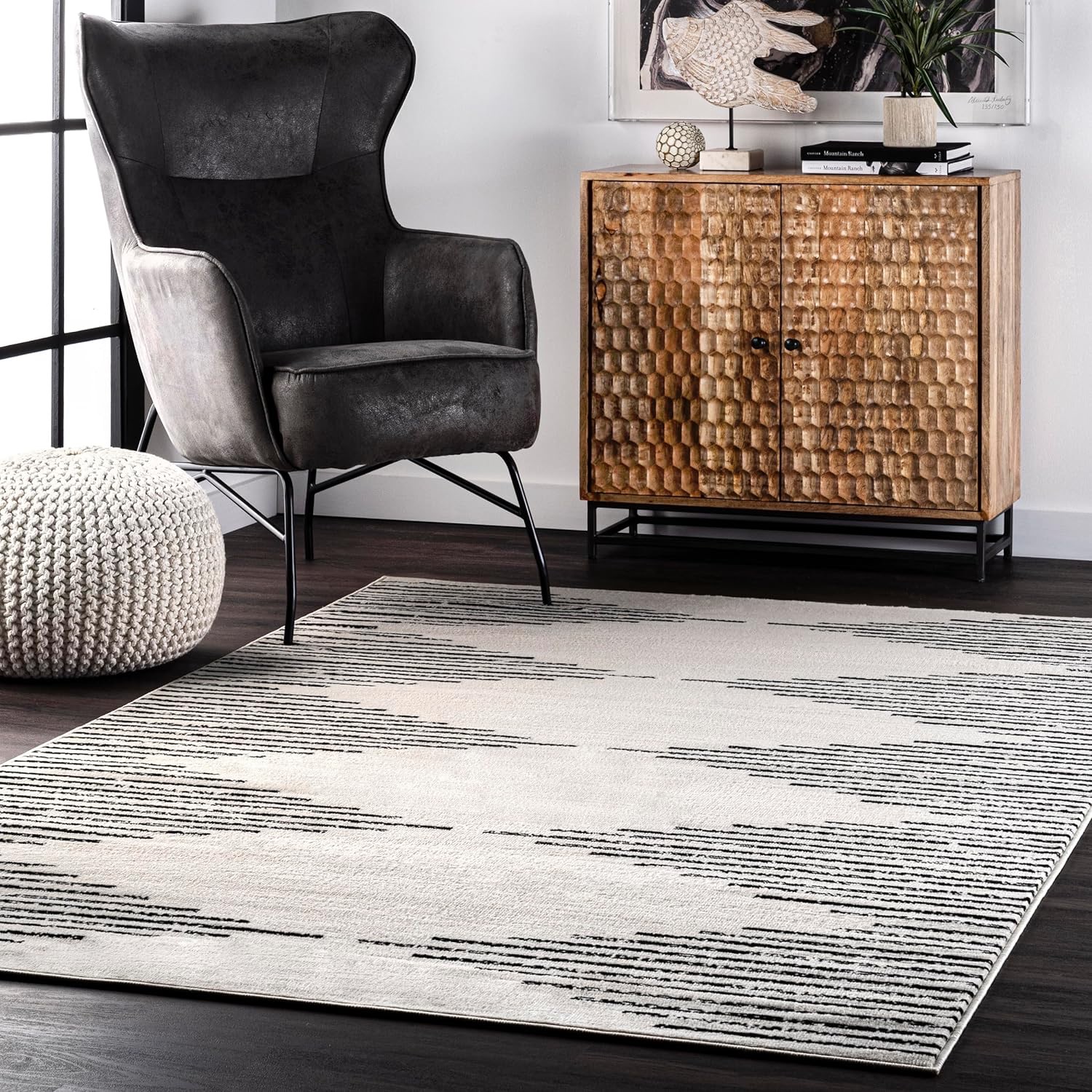 nuLOOM Romina Diamond Stripes Area Rug, 9x12