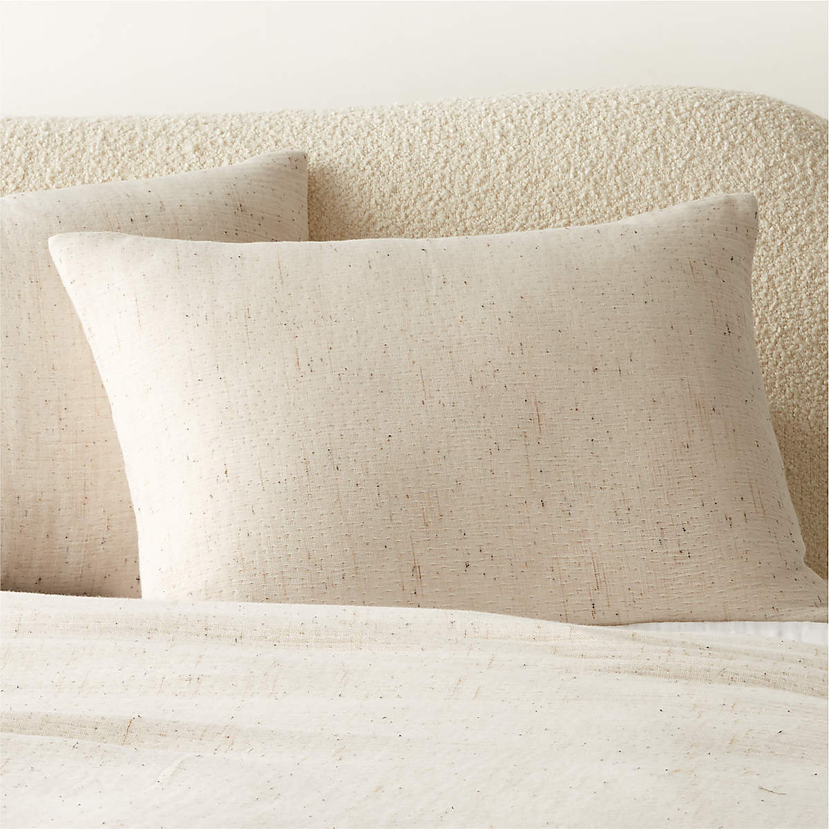 Nett Organic Cotton Natural and Black Standard Pillow Shams Set of 2