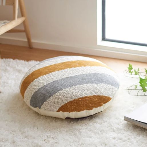 Striped Cotton Throw Pillow 