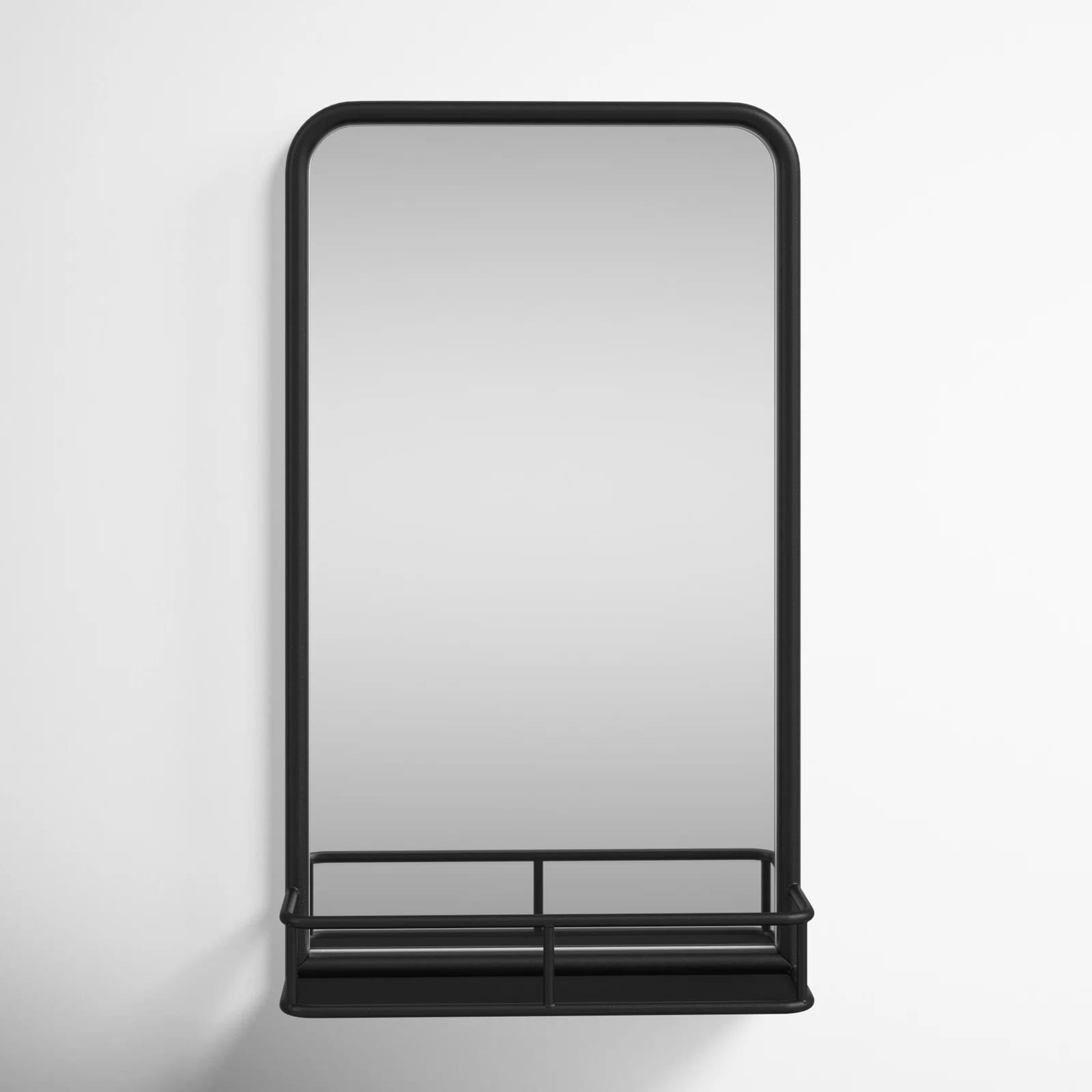 Koda Metal Rectangle Wall Mirror with Shelves