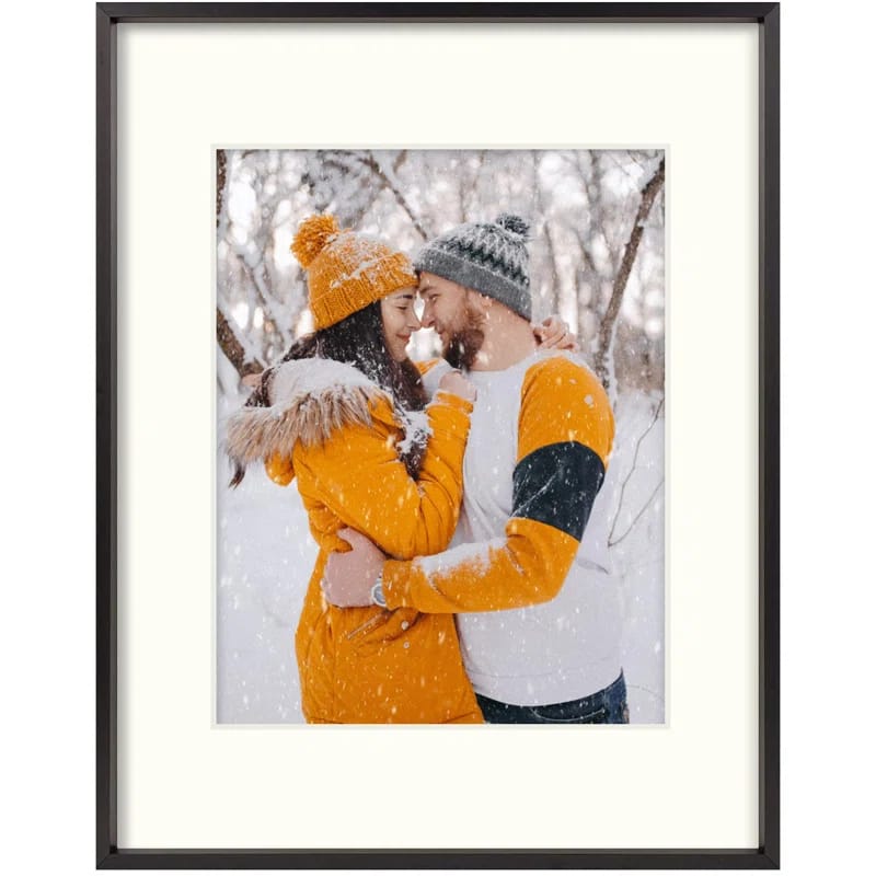 Ailisa Metal Picture Frame, Photo Frame with Ivory Mat, Horizontal and Vertical Formats for Wall