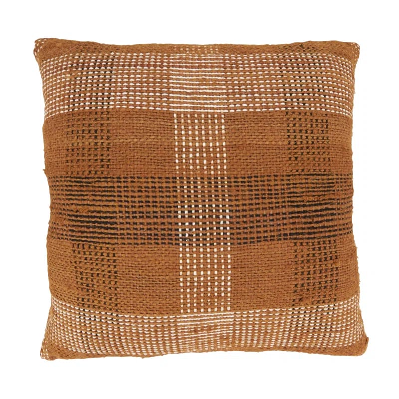 Neela Collection Plaid Cotton Blend Throw Pillow