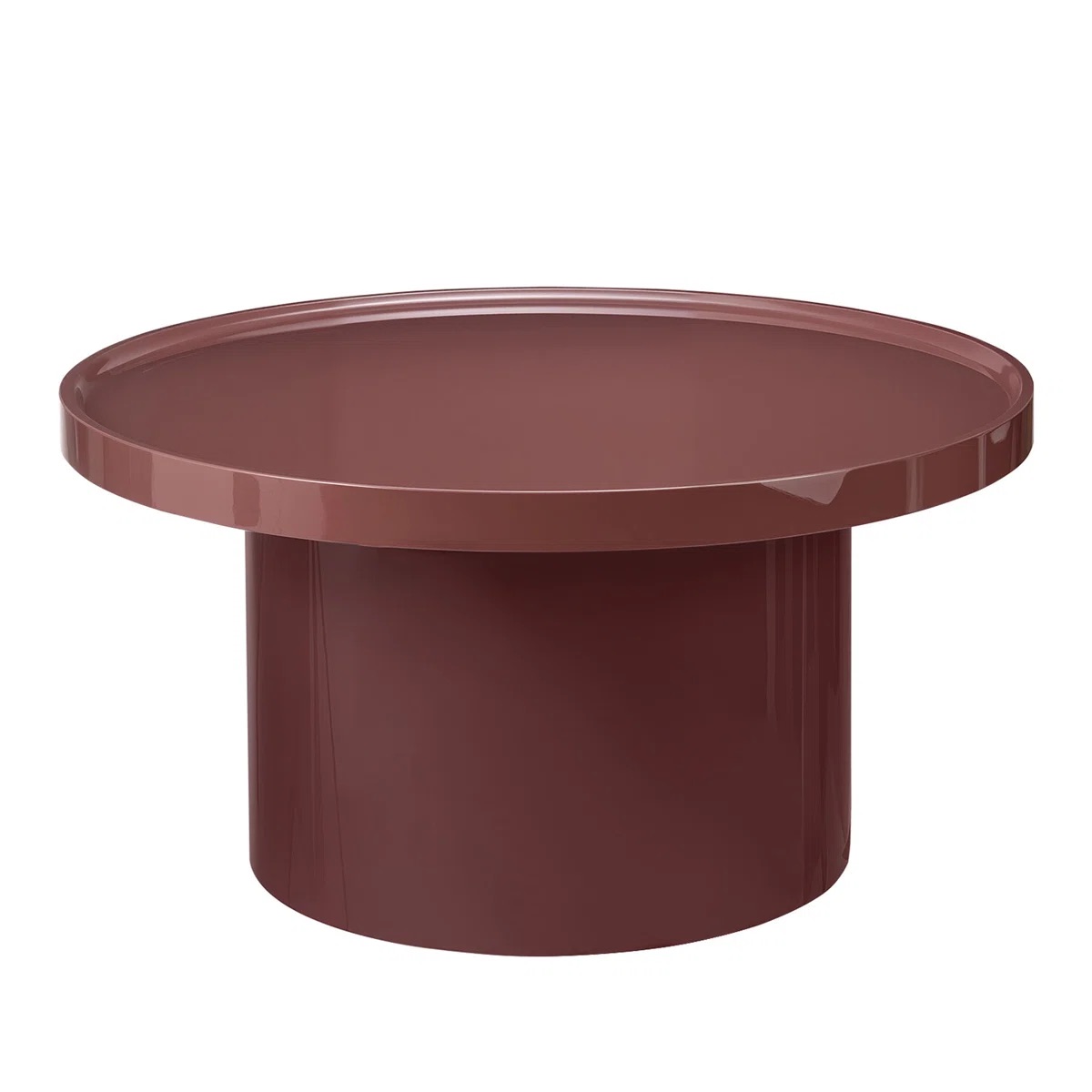 Minerva Modern 32"W Round Coffee Table with Glossy Enamel Finish