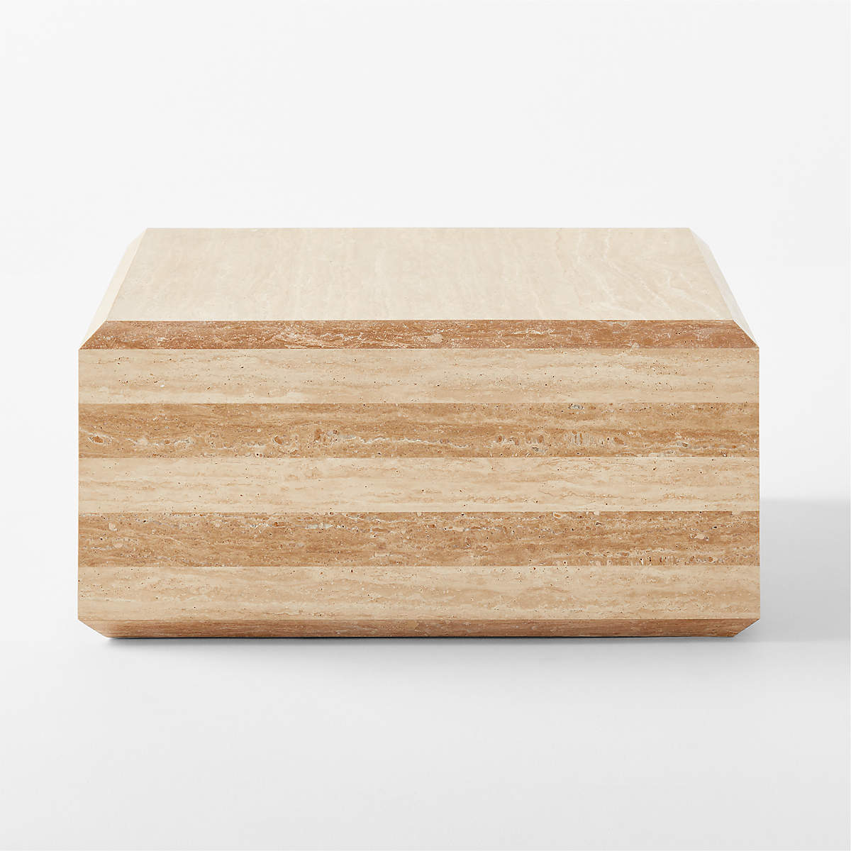 Camada Layered Travertine Outdoor Coffee Table
