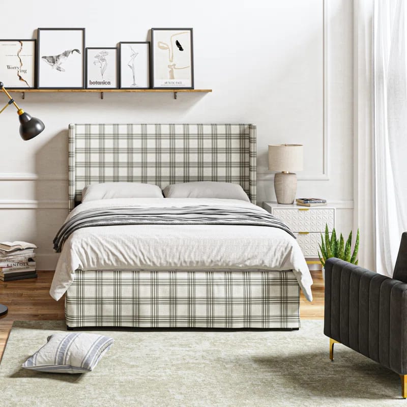 Carlyon Upholstered Platform Bed with Washable Slipcover and Under-bed Storage