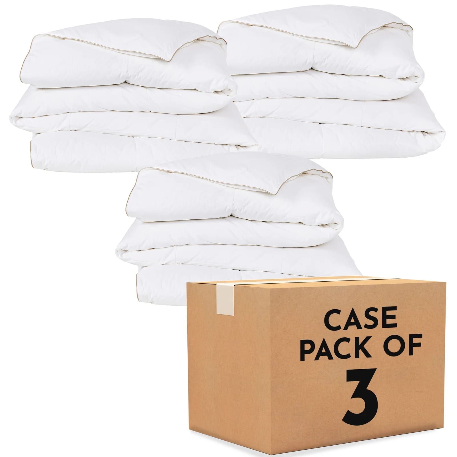 Pack of 3 Natural Down Comforters - All Season Luxury