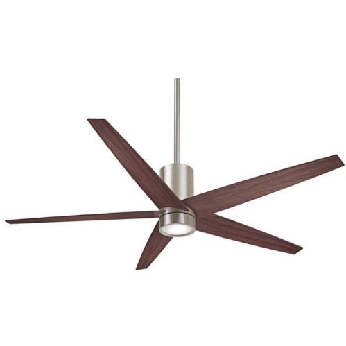 56" Minka Aire Symbio Walnut - Nickel LED Ceiling Fan with Remote