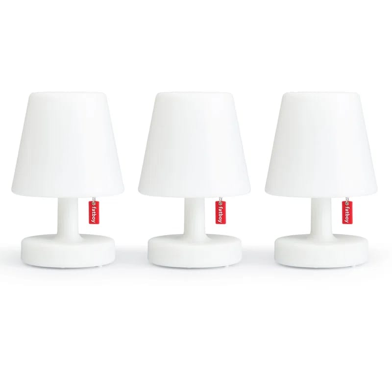 Edison 6" Plug-In Powered Integrated LED Outdoor Table Lamp (Set of 3)