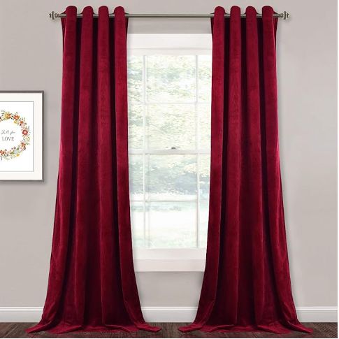StangH Theater Red Velvet Curtains 90 inches, Christmas Holiday Home Decor Drapes for Bedroom Living Room Nursery Kids, Heavy Thick Backdrops, W52 x L90 Each Panel, 2 Panels