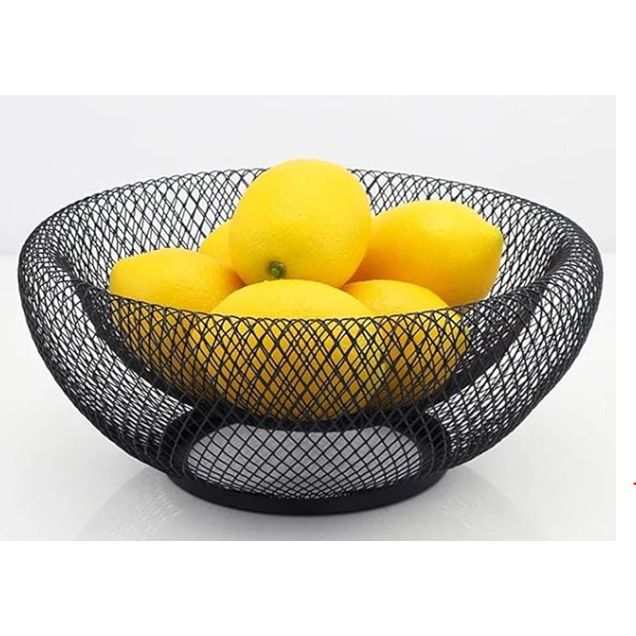 Hyoatrea Mesh Fruit Bowl Decorative Fruit Basket Metal Candy Dish Holder Stand For Kitchen Counter Dining Room Table Office
