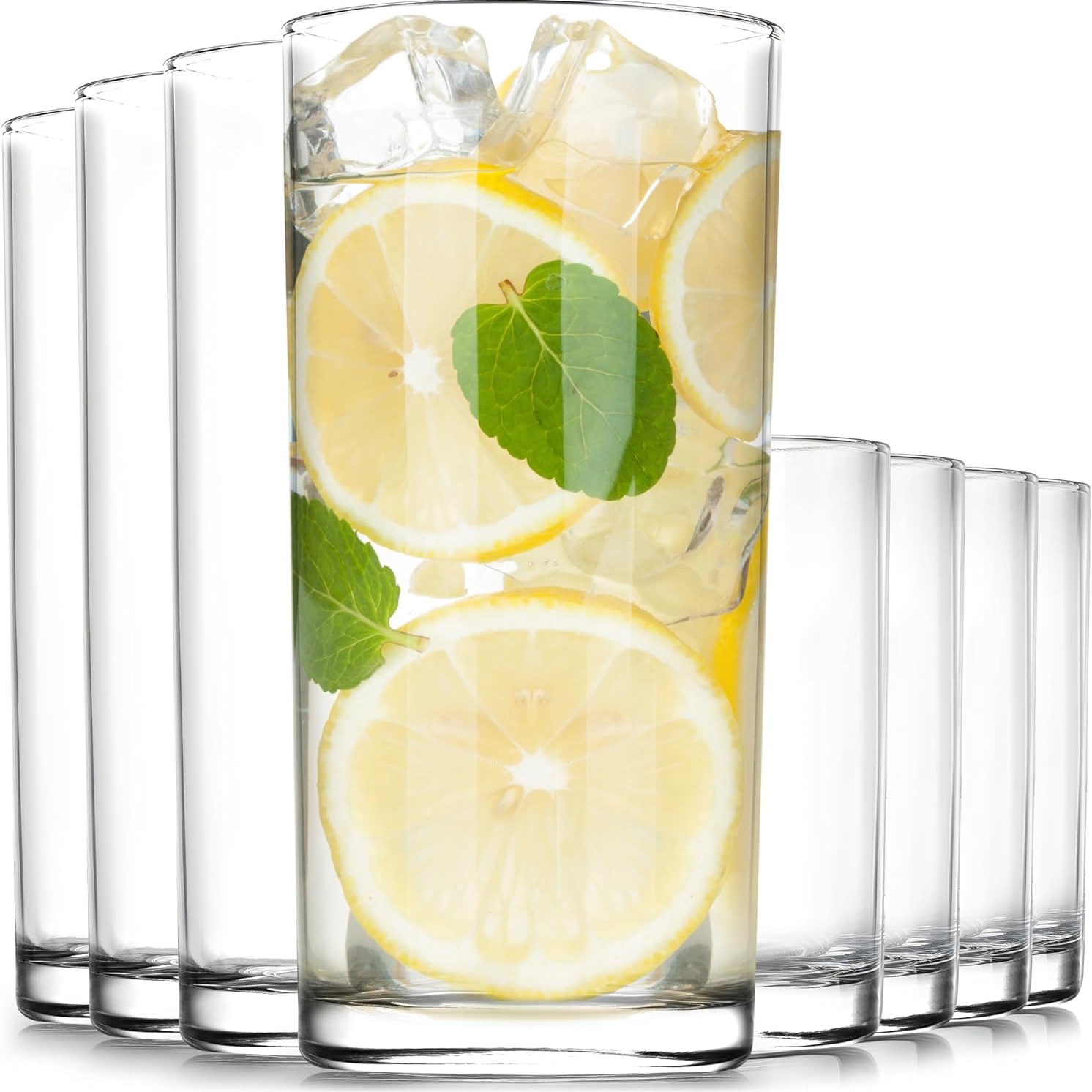 Acrylic Glasses Drinkware - 8 Piece Unbreakable Plastic Tumblers