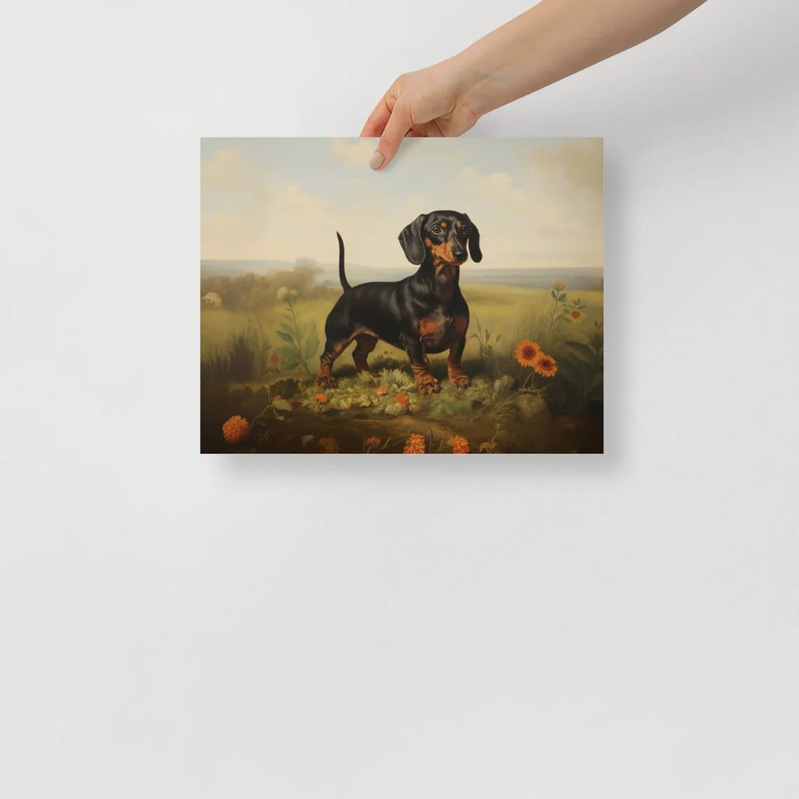Vintage Dachshund Art Print, Dachshund Painting, Dachsund Portrait, Antique Art, Pet Portrait, Dog Portrait, Cottagecore, Wall Art, Gift