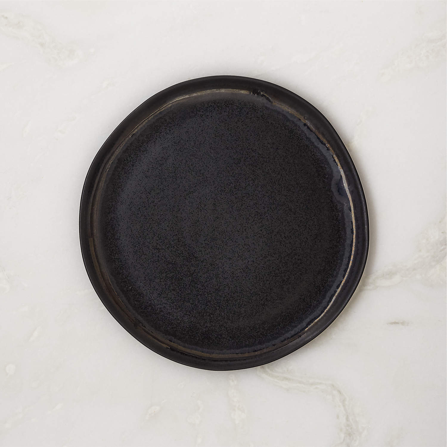 Hyacinth Black Salad Plate with Reactive Glaze