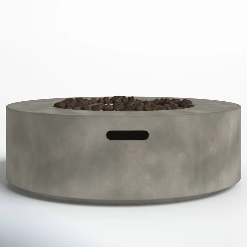 Rashid 12" H Fiber Reinforced Concrete Outdoor Fire Pit Table