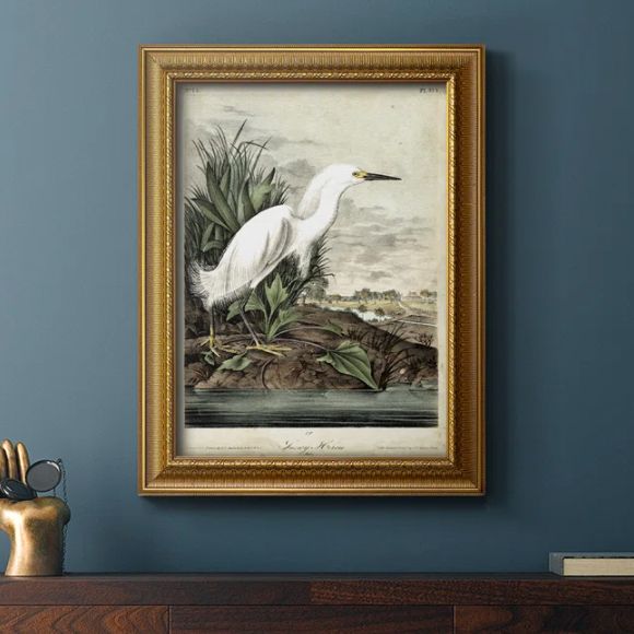 " Snowy Heron " Painting Print