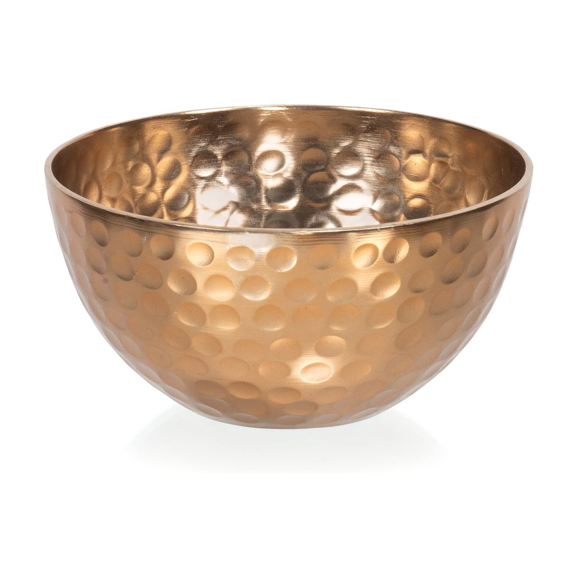 5” Luxurious Round Hammered Aluminum Decorative Bowl, Copper Finish
