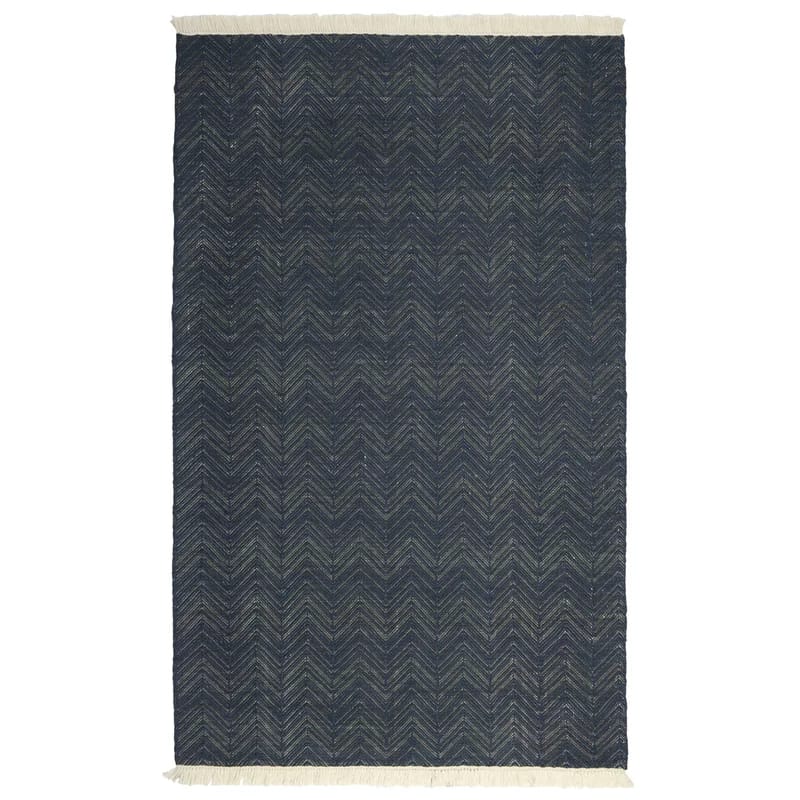 Jake Chevron Flatweave Dark Blue Indoor / Outdoor Area Rug