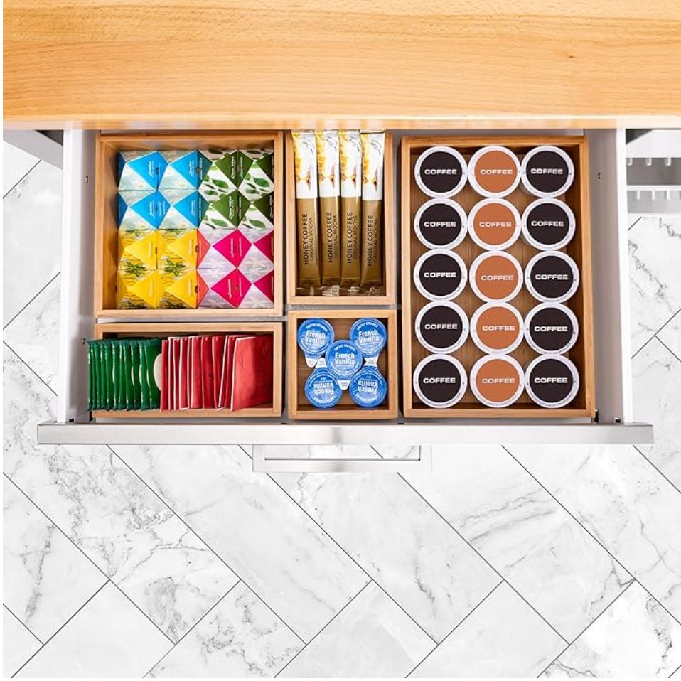Seville Classics Bamboo Premium Organizer Storage Bins