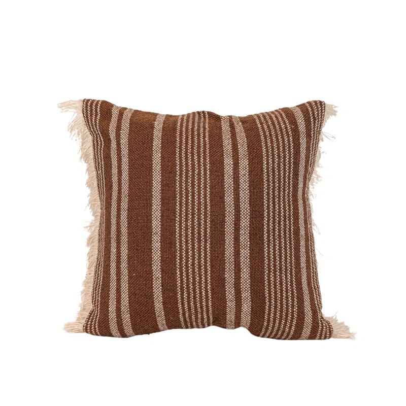 Fringed Indoor/Outdoor Throw Pillow