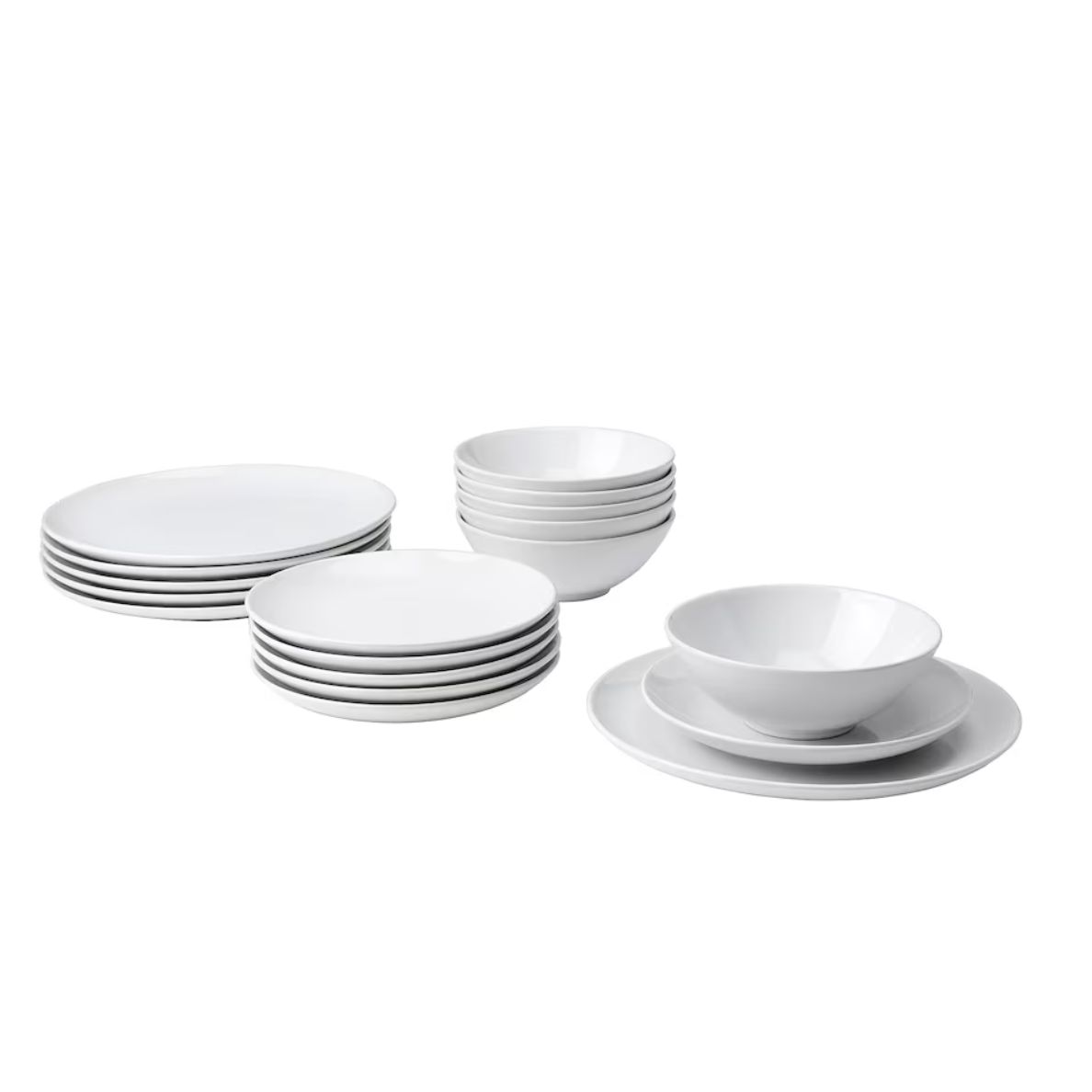 GODMIDDAG 18-piece dinnerware set, white