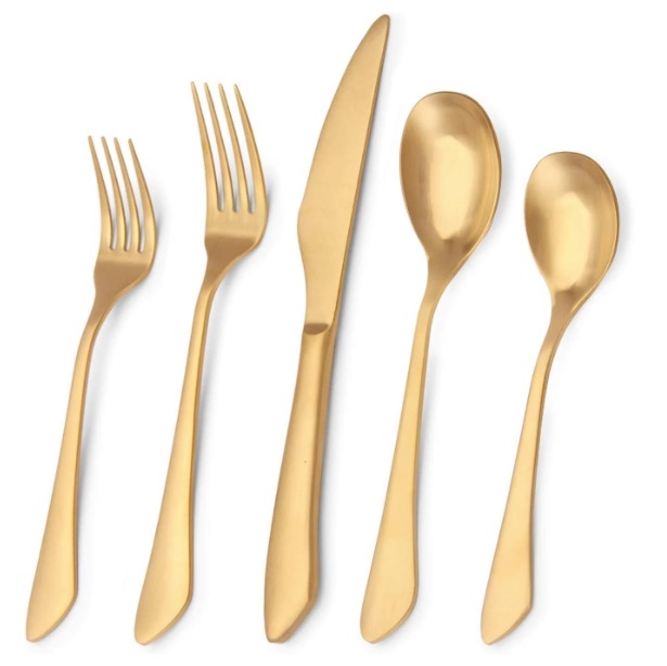 Matte Gold Silverware Set