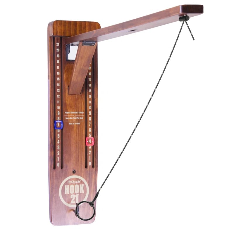 Gosports Hook21 Ring Swing Game - Indoor or Outdoor Ring Toss Game with Foldable Arm
