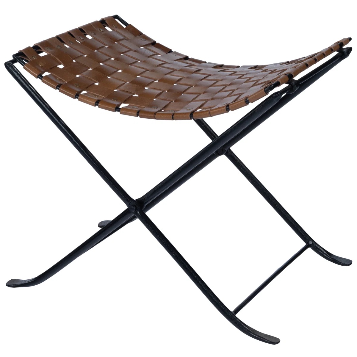 Woven Leather Stool