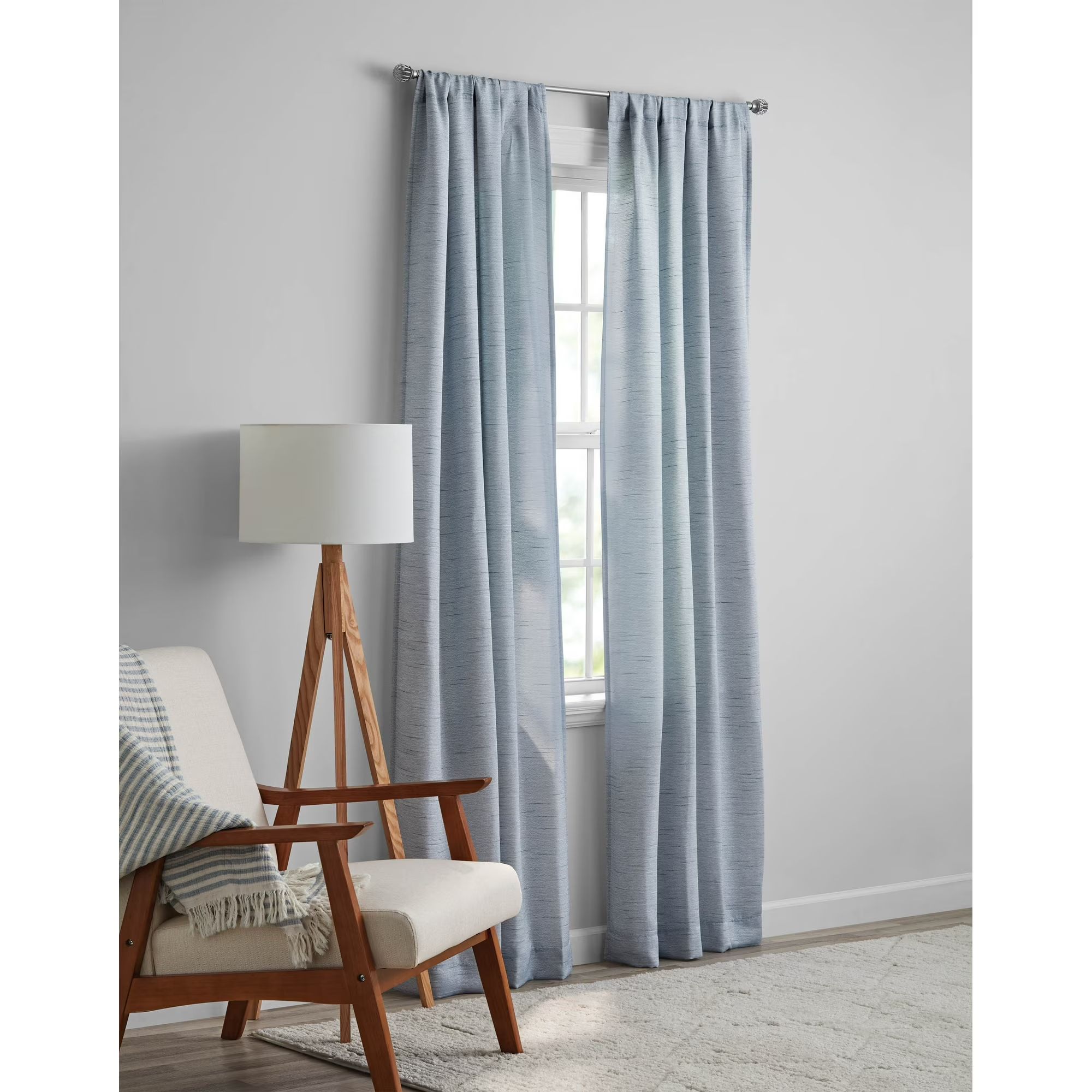 Mainstays-Light Blue Textured Curtain