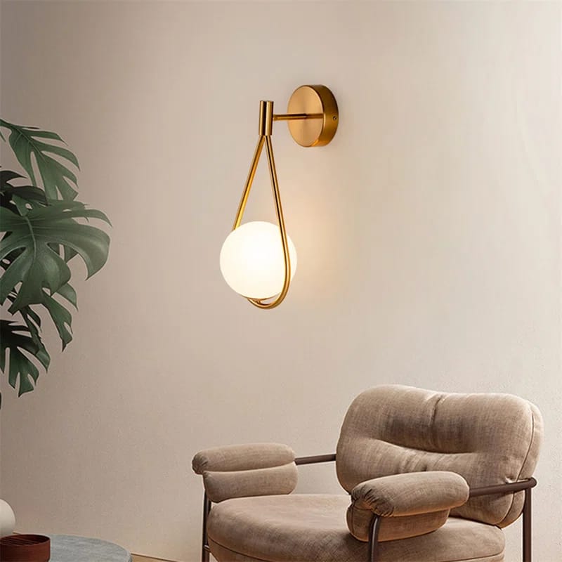 Taziya Armed Sconce Globe Glass Wall Sconce