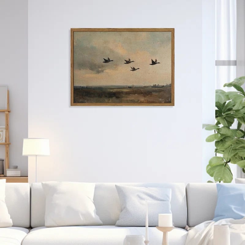 Framed 3D Textured Wall Art, Vintage Natural Landscape Wall Decor, Hand-Painted Sandstone Textured Artwork, Suitable For Living Room And Bedroom Home Decoration
